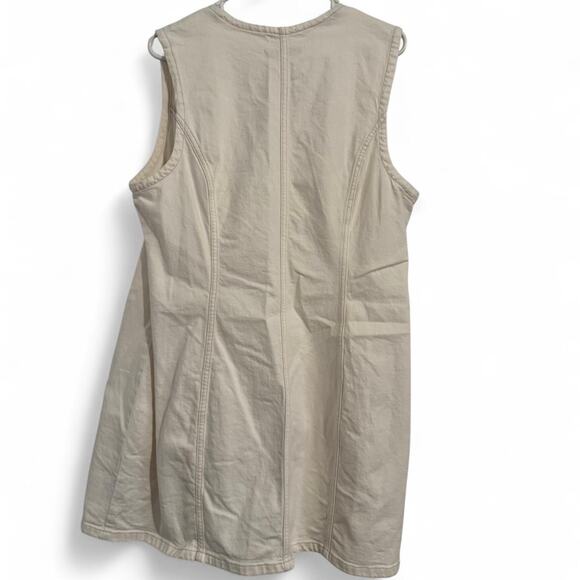 Abercrombie & Fitch fitted button-down denim vest mini dress size XL Petite - Picture 2 of 3